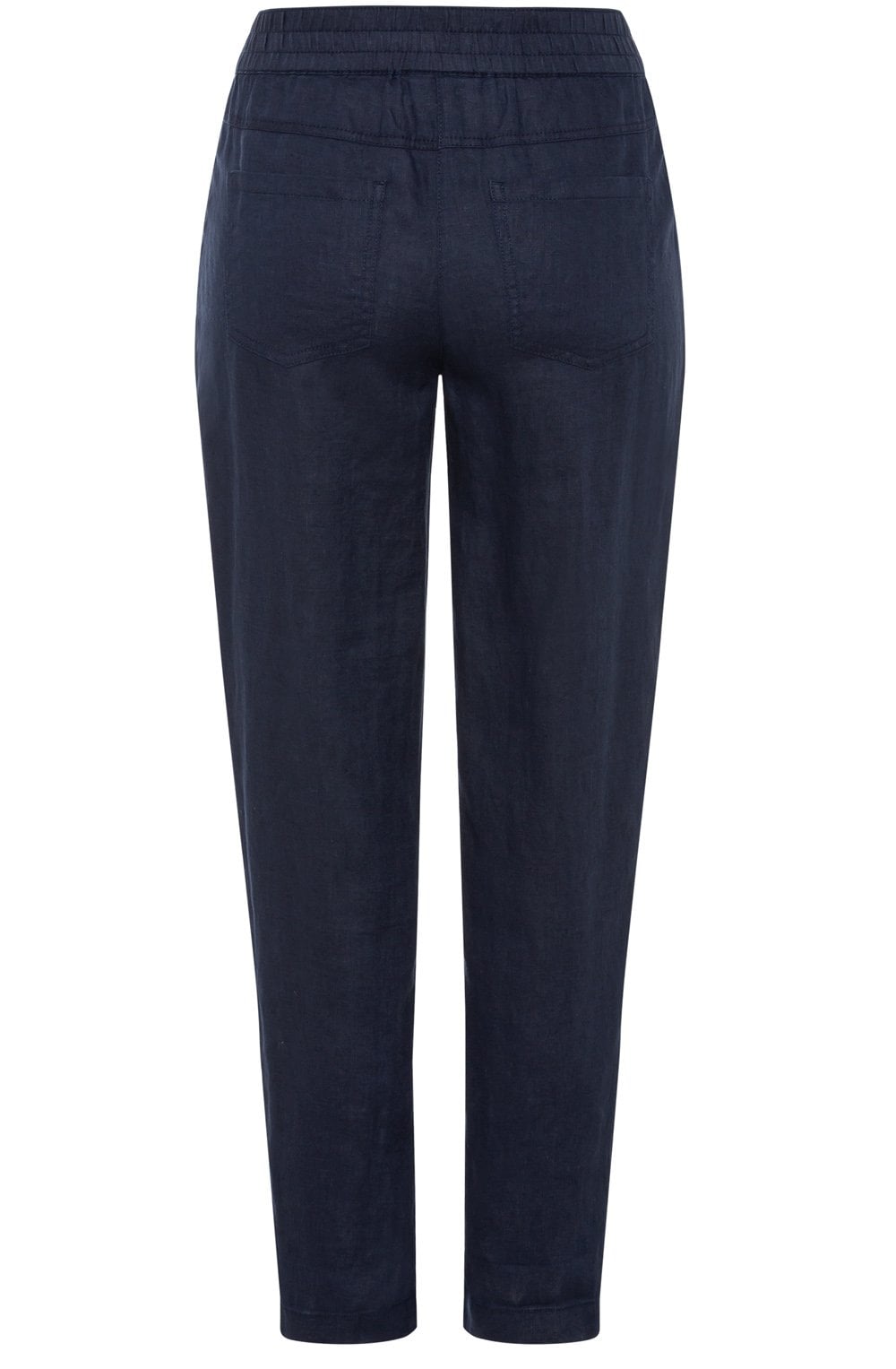 Ink Blue Ankle Length Linen Trousers