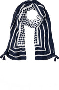 Ink Blue Back In Bloom Tasselled Scarf