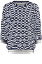 Ink Blue Bold Print Clara Top