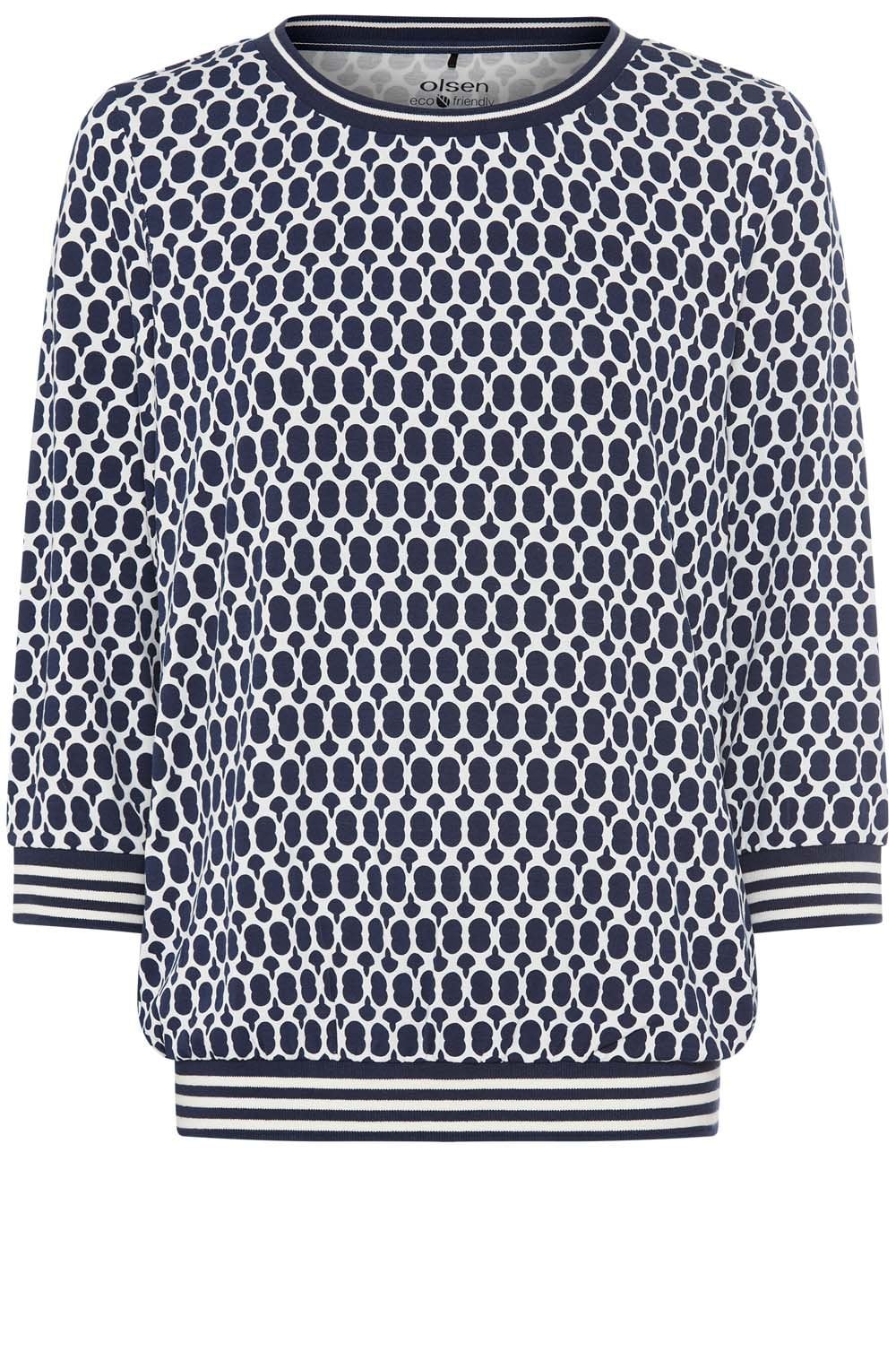 Ink Blue Bold Print Clara Top