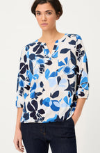 Ink Blue Bold Print Elasticated Hem Clara Top