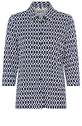 Ink Blue Bold Print Hannah Blouse