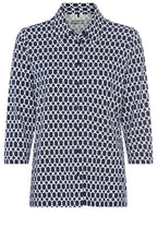 Ink Blue Bold Print Hannah Blouse