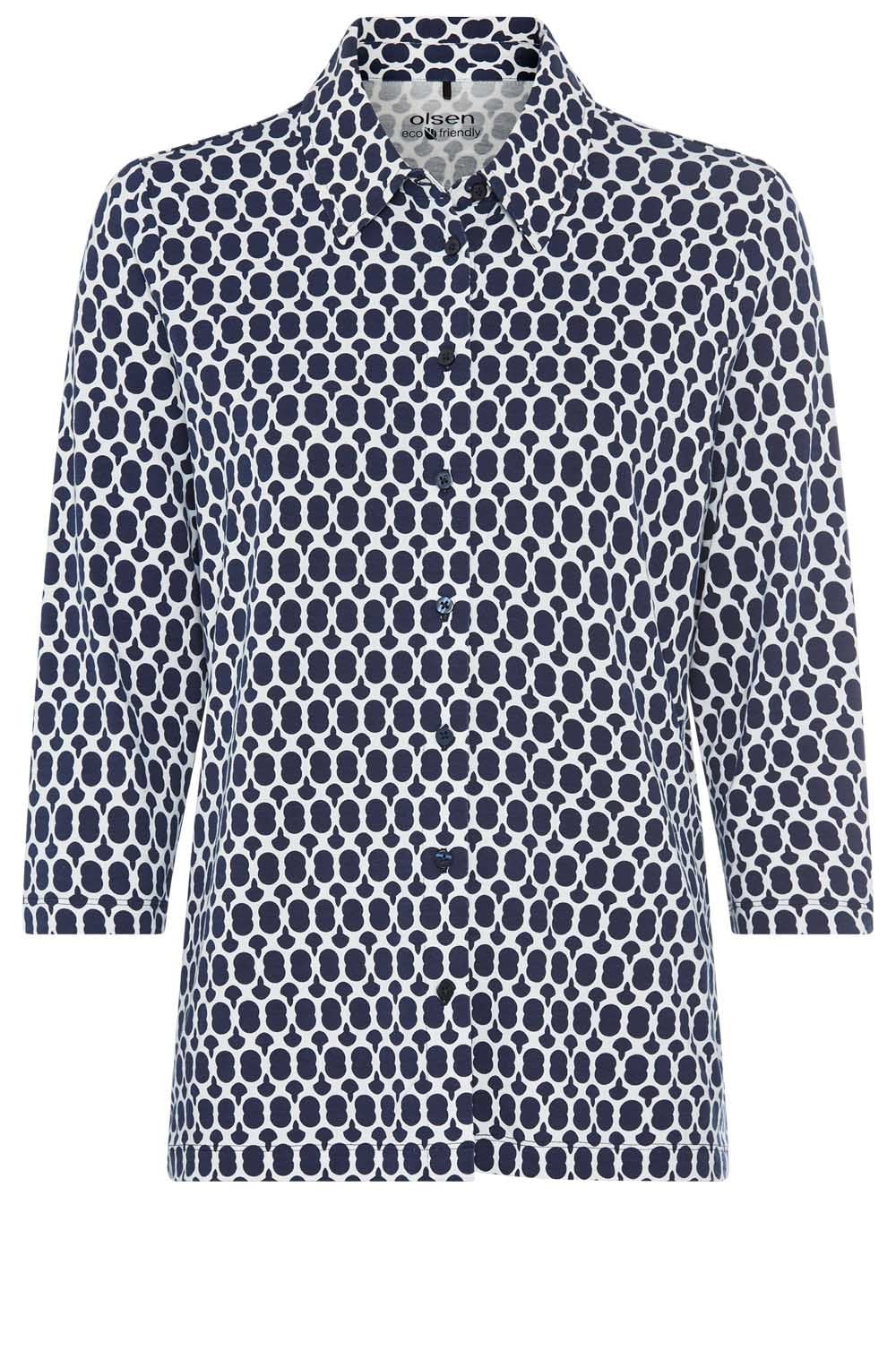 Ink Blue Bold Print Hannah Blouse