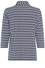 Ink Blue Bold Print Hannah Blouse