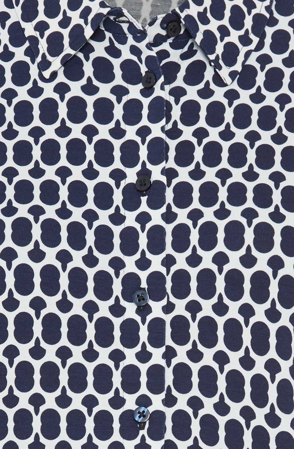 Ink Blue Bold Print Hannah Blouse
