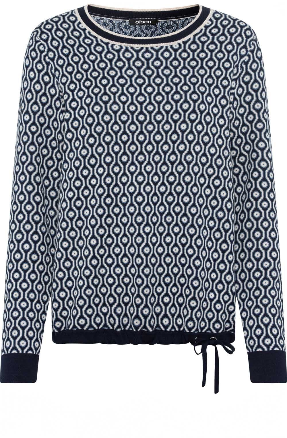 Ink Blue Bold Print Henny Jumper