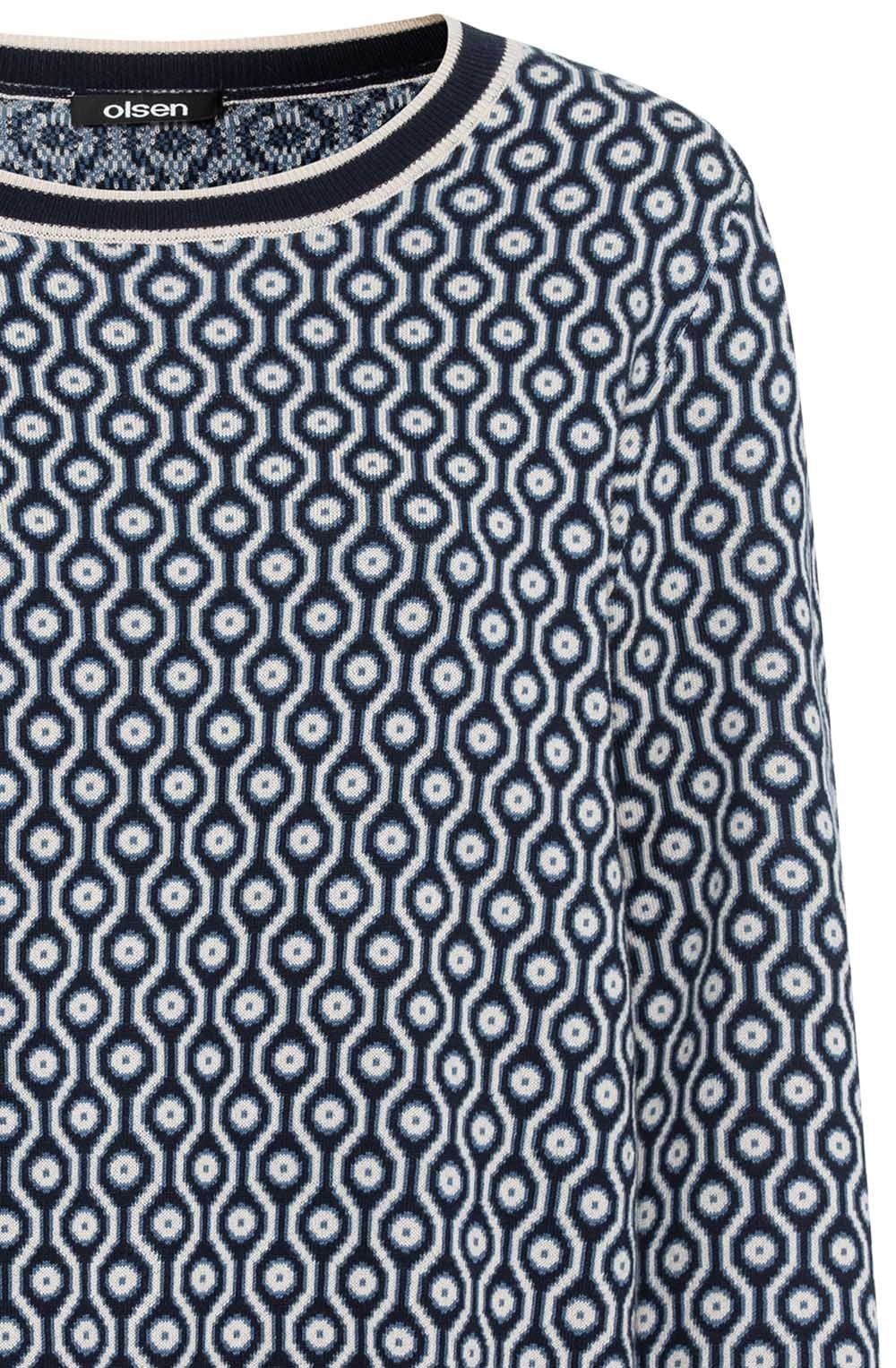 Ink Blue Bold Print Henny Jumper