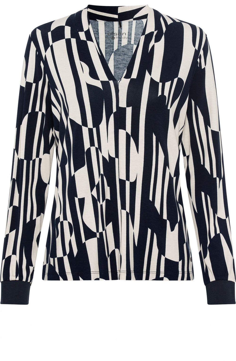 Ink Blue Bold Print Jersey Hannah Top