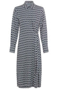 Ink Blue Bold Print Tie Detail Dress