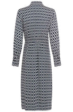 Ink Blue Bold Print Tie Detail Dress