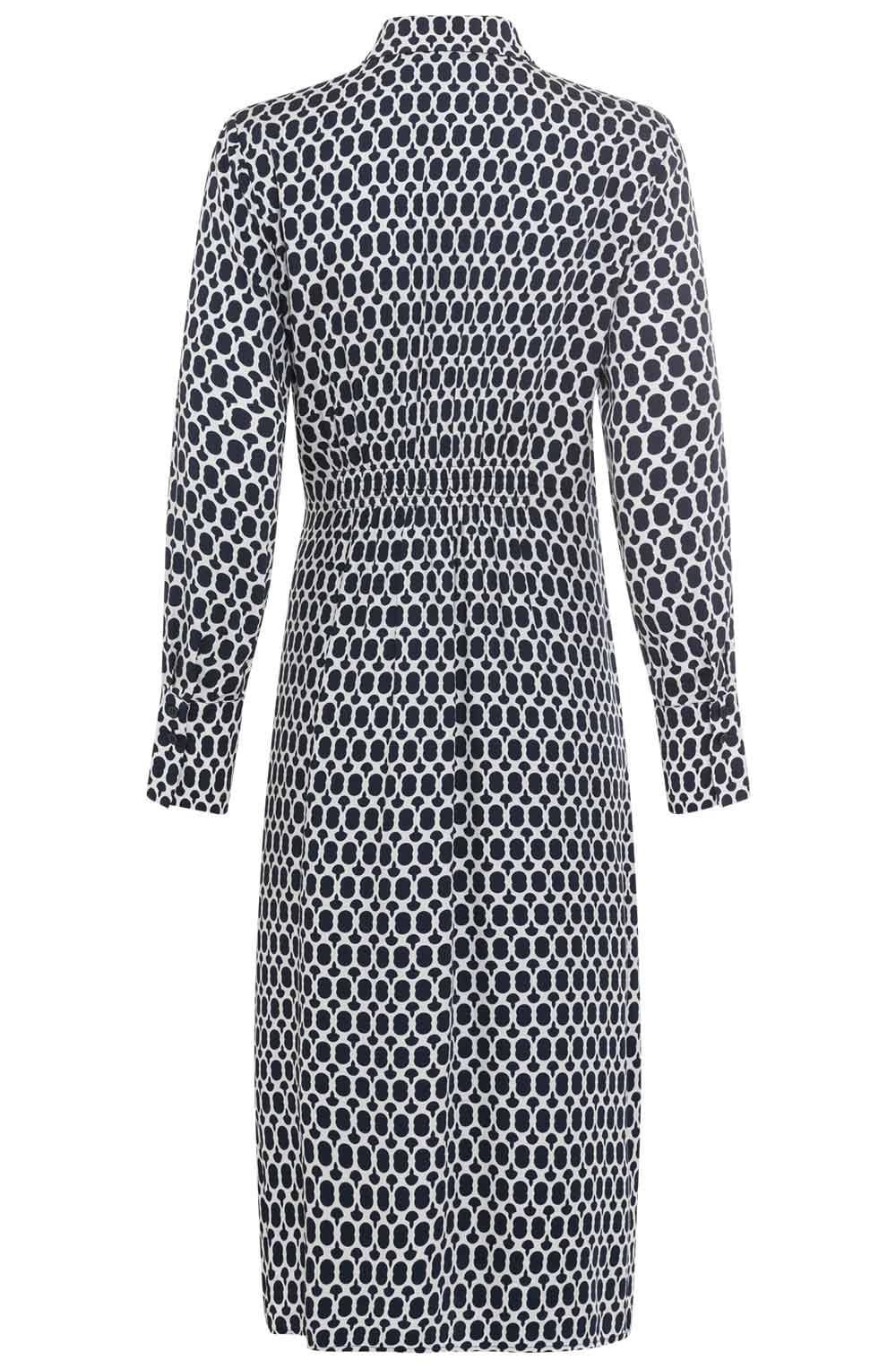 Ink Blue Bold Print Tie Detail Dress