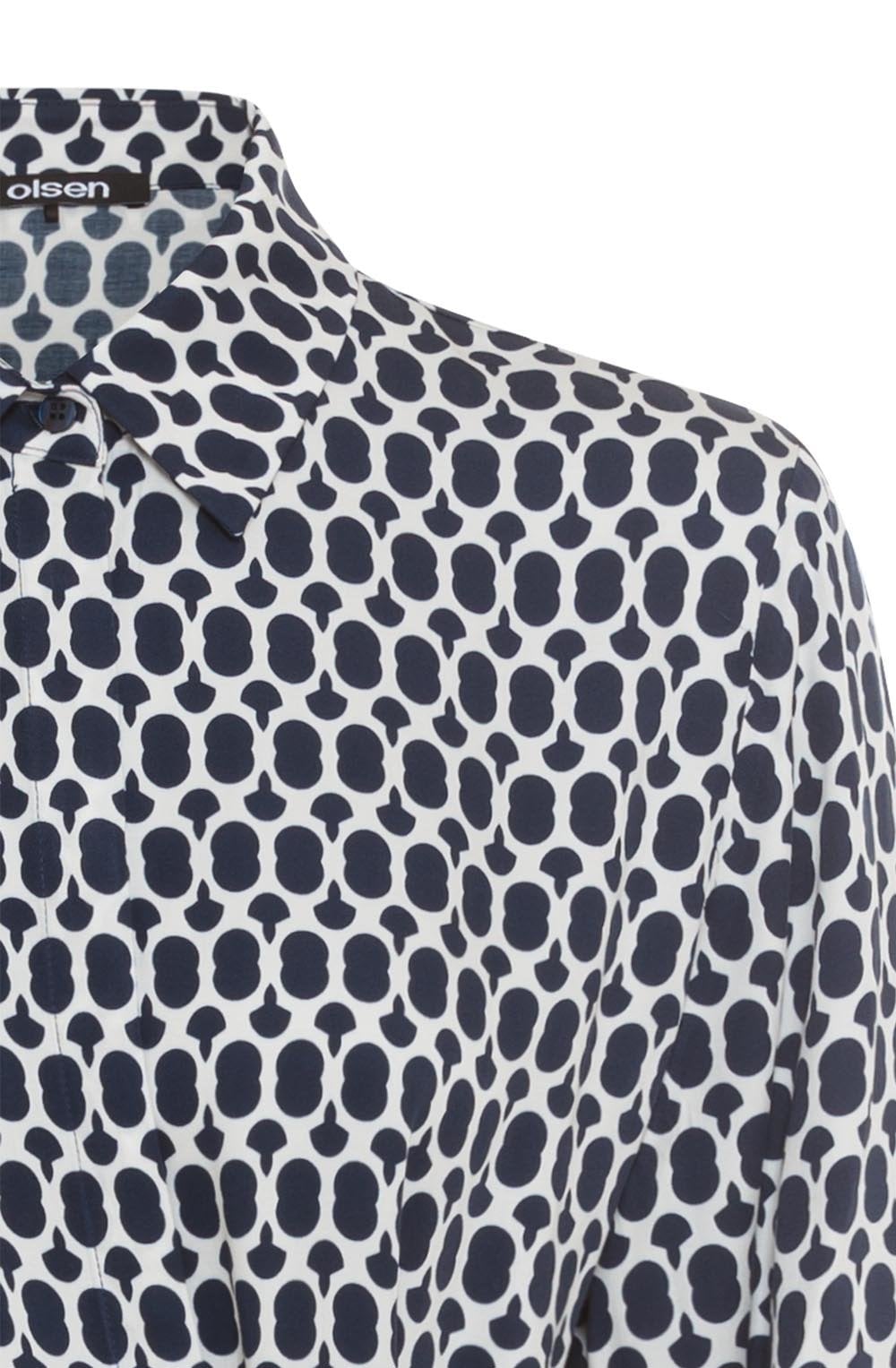 Ink Blue Bold Print Tie Detail Dress