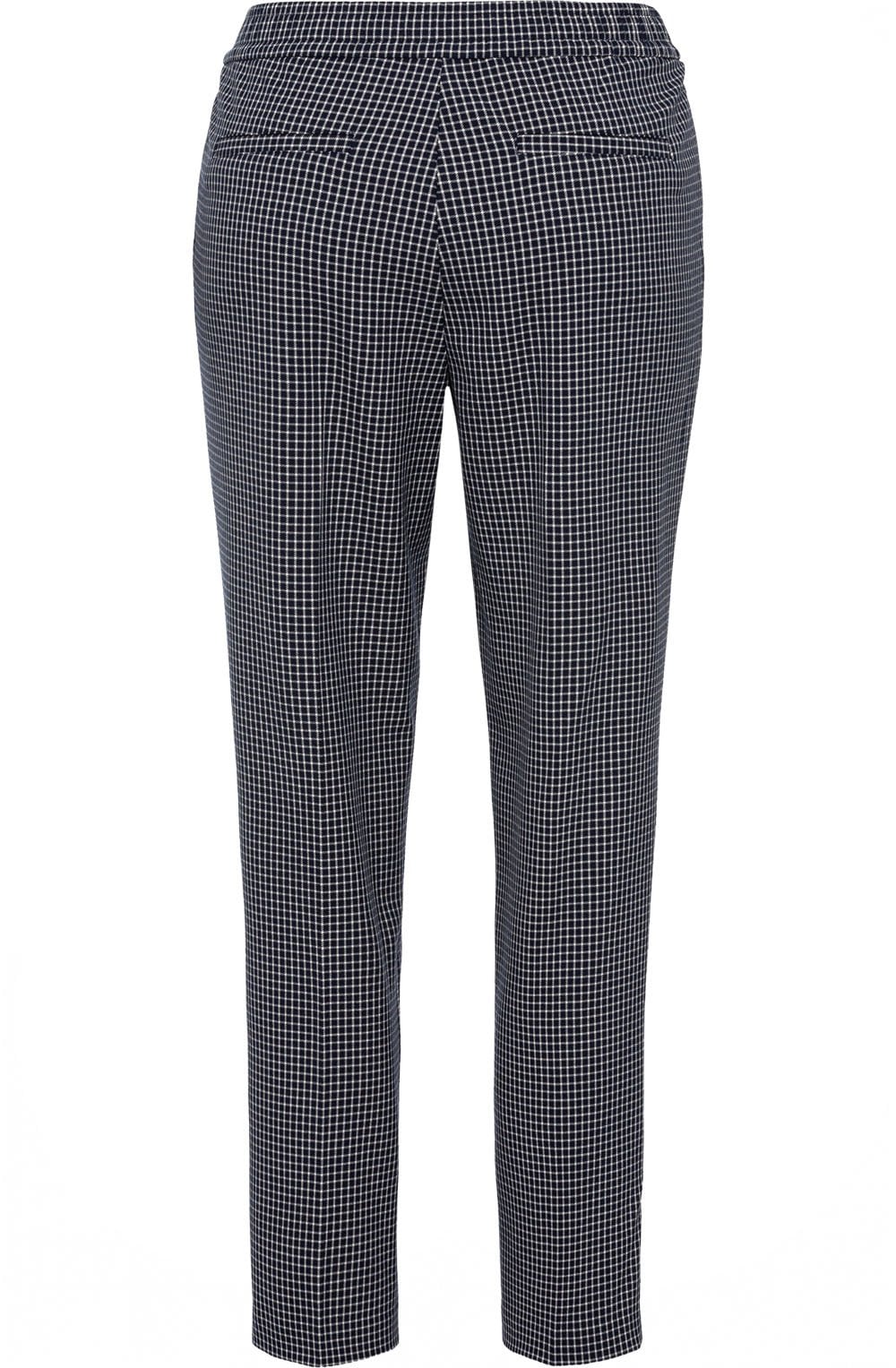 Ink Blue Checked Lisa Straight Trousers