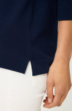 Ink Blue Contrast Collar Hannah Polo Top