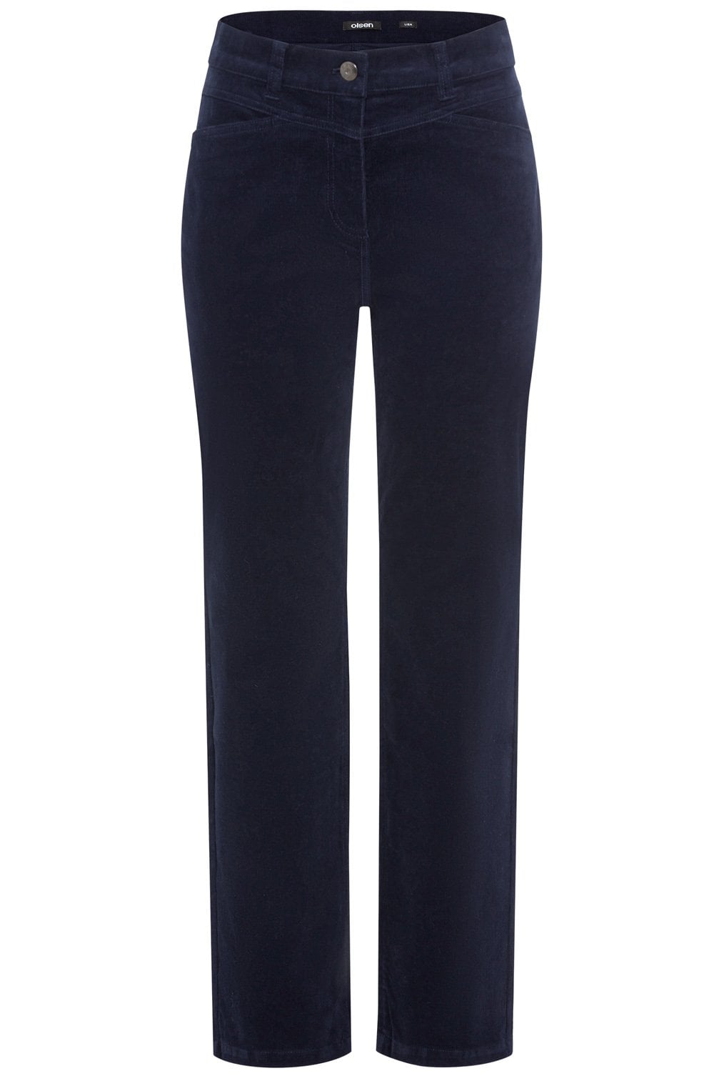 Ink Blue Corduroy Lisa Straight Trousers
