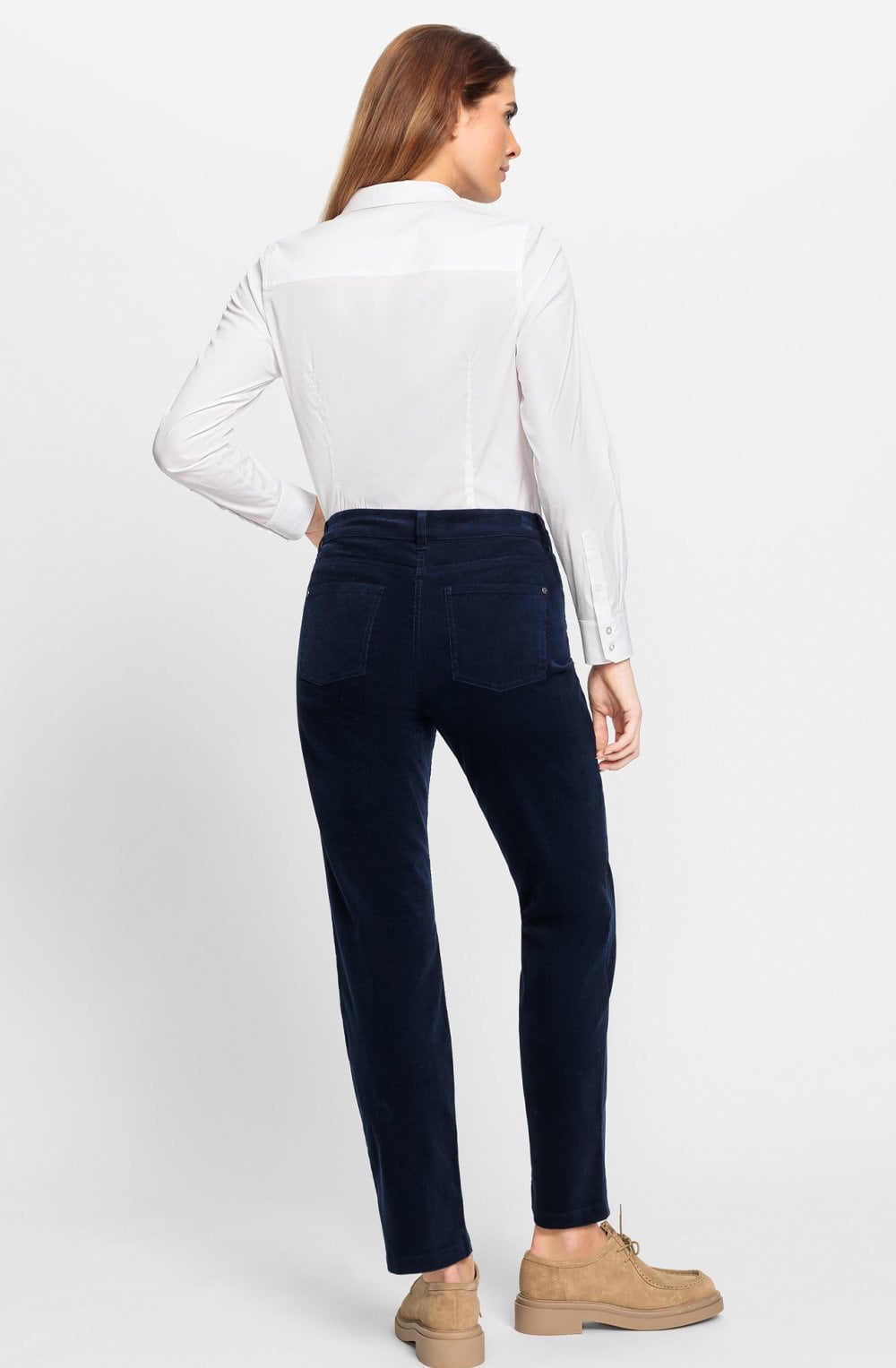 Ink Blue Corduroy Lisa Straight Trousers