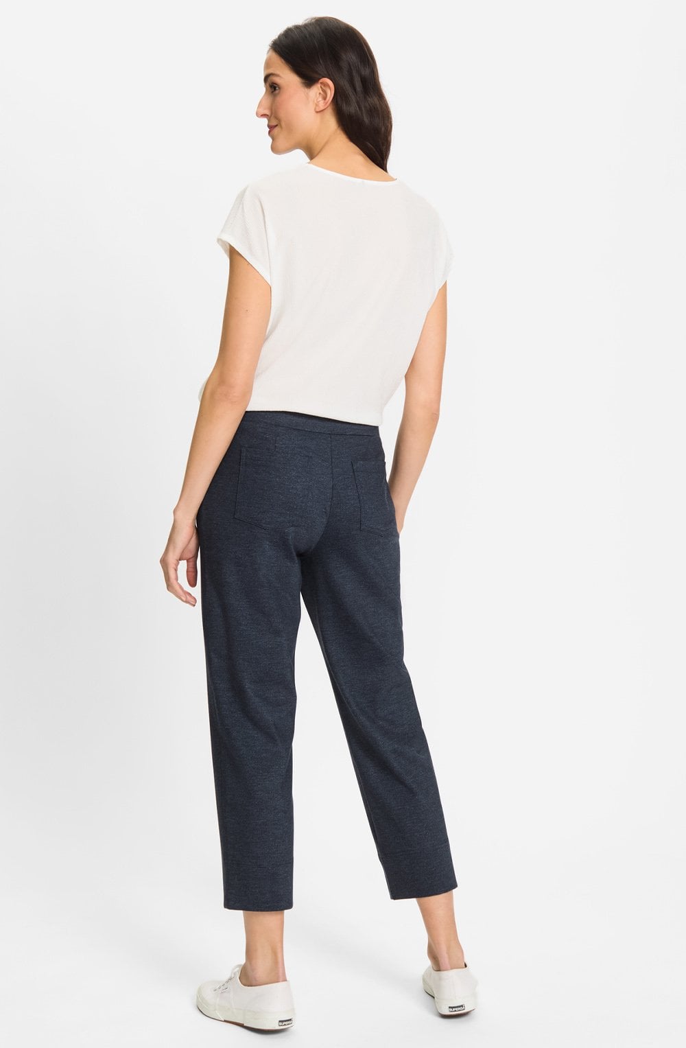 Ink Blue Denim Look Mona Straight Leg Trousers