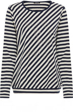 Ink Blue Diagonal Stripe and Stud Design Clara Top