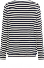 Ink Blue Diagonal Stripe and Stud Design Clara Top