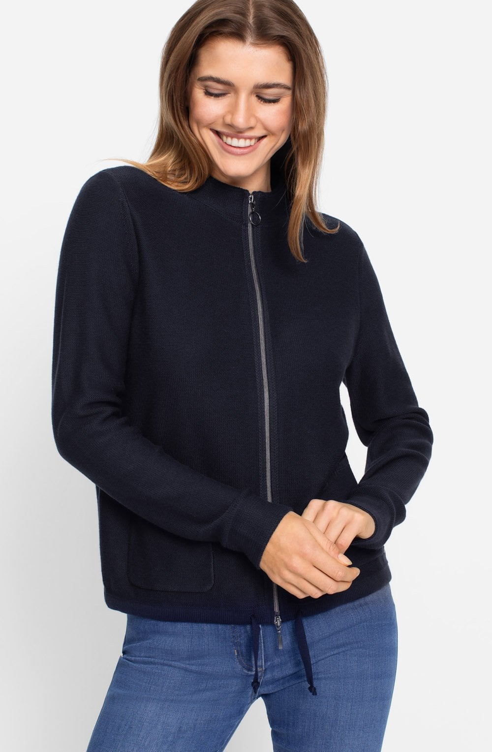 Ink Blue Drawstring Henny Cardigan
