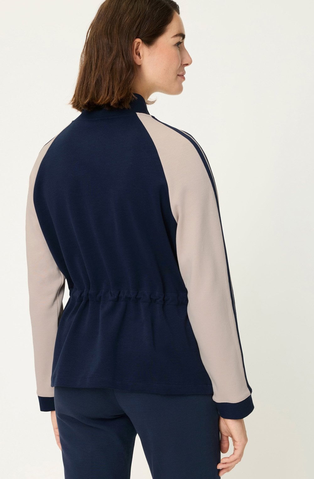 Ink Blue Drawstring Waist Henny Jersey Jacket