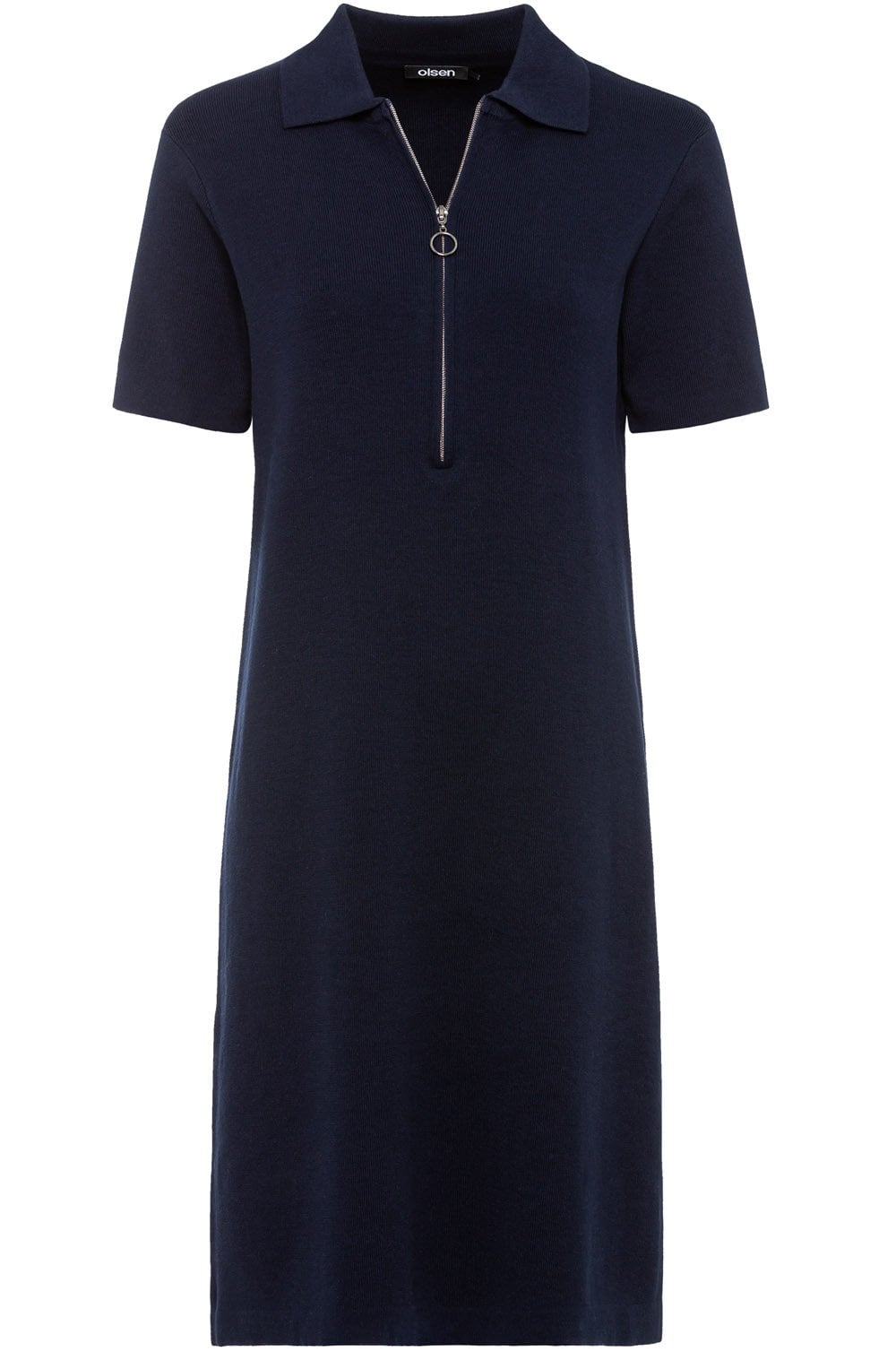 Ink Blue Fine Knit Sweater Dress