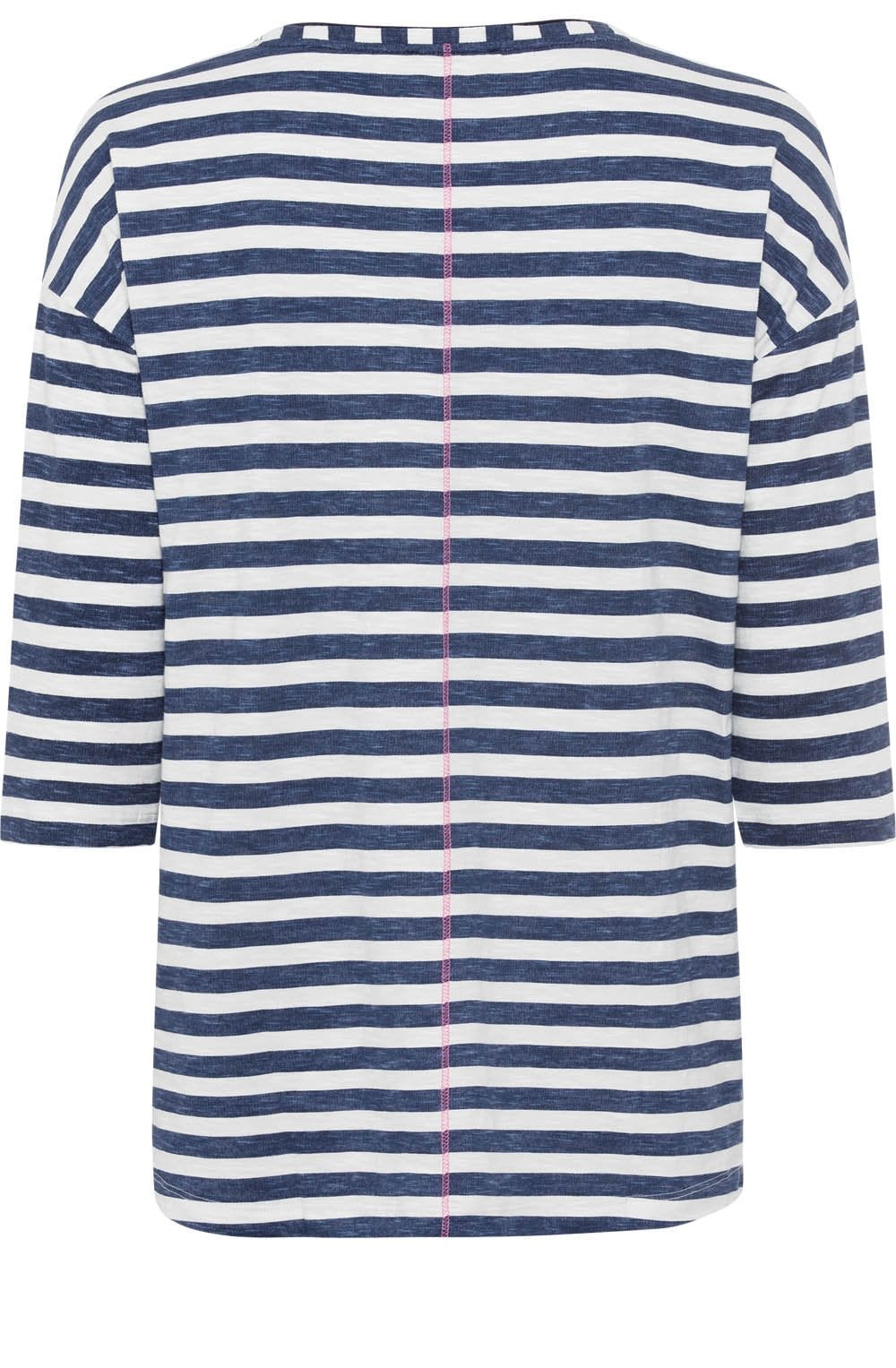 Ink Blue Floral and Stripes Cosima Relaxed Top