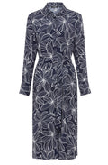 Ink Blue Floral Shirt Dress