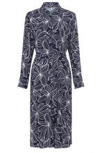 Ink Blue Floral Shirt Dress