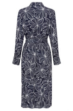 Ink Blue Floral Shirt Dress