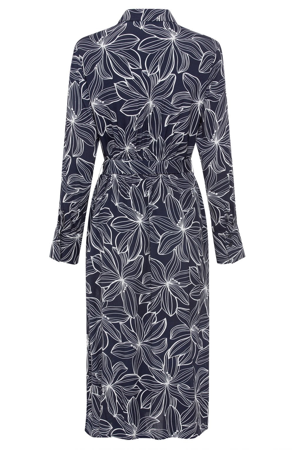 Ink Blue Floral Shirt Dress