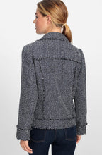 Ink Blue Frayed Edge Boucle Jacket