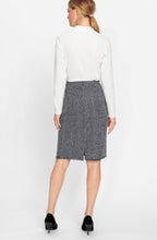 Ink Blue Frayed Edge Boucle Pencil Skirt