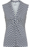 Ink Blue Gathered Sleeveless Edda Top