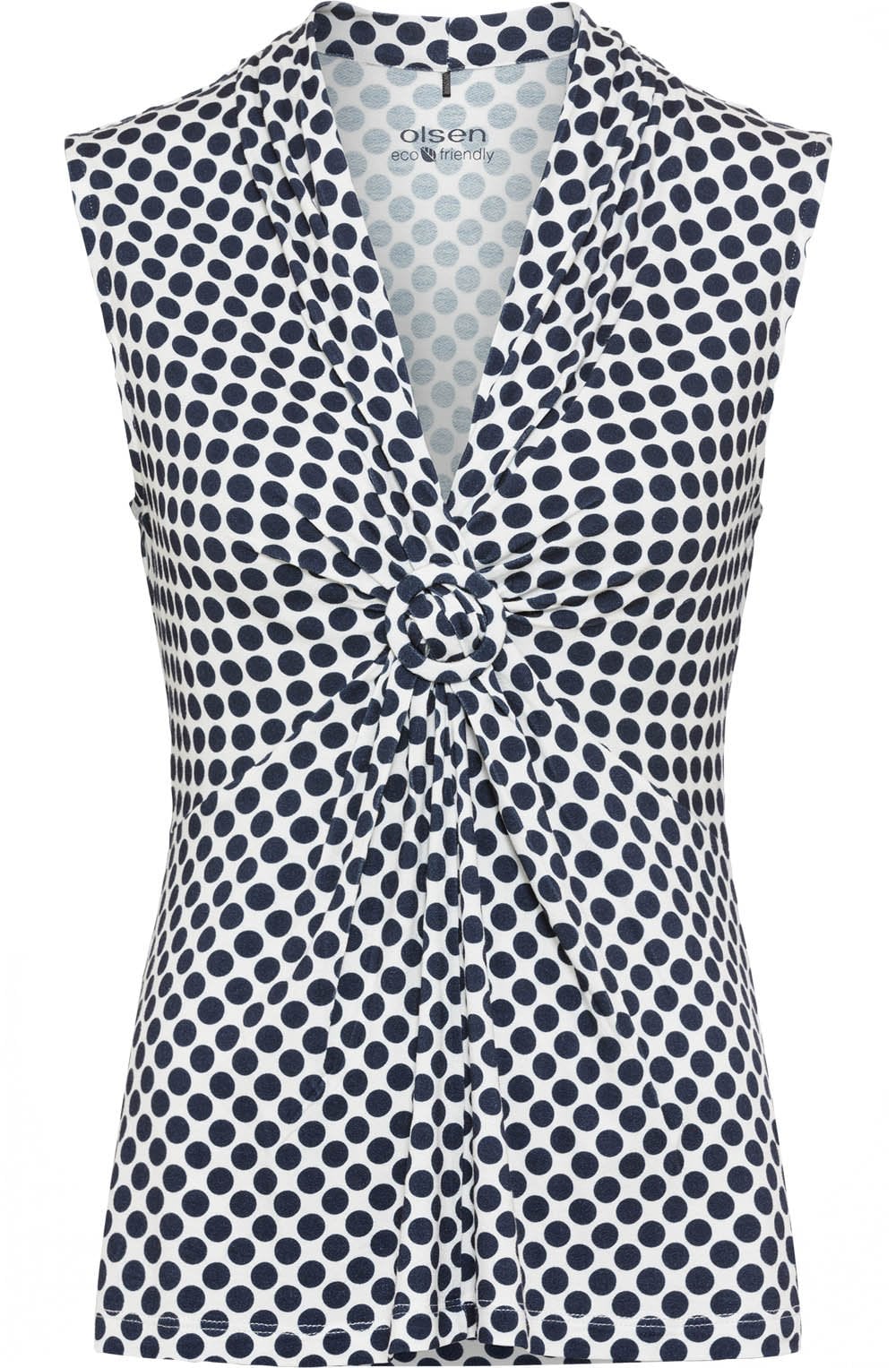 Ink Blue Gathered Sleeveless Edda Top