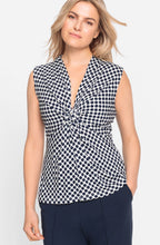 Ink Blue Gathered Sleeveless Edda Top