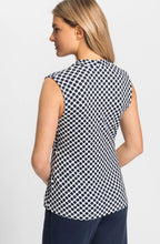 Ink Blue Gathered Sleeveless Edda Top