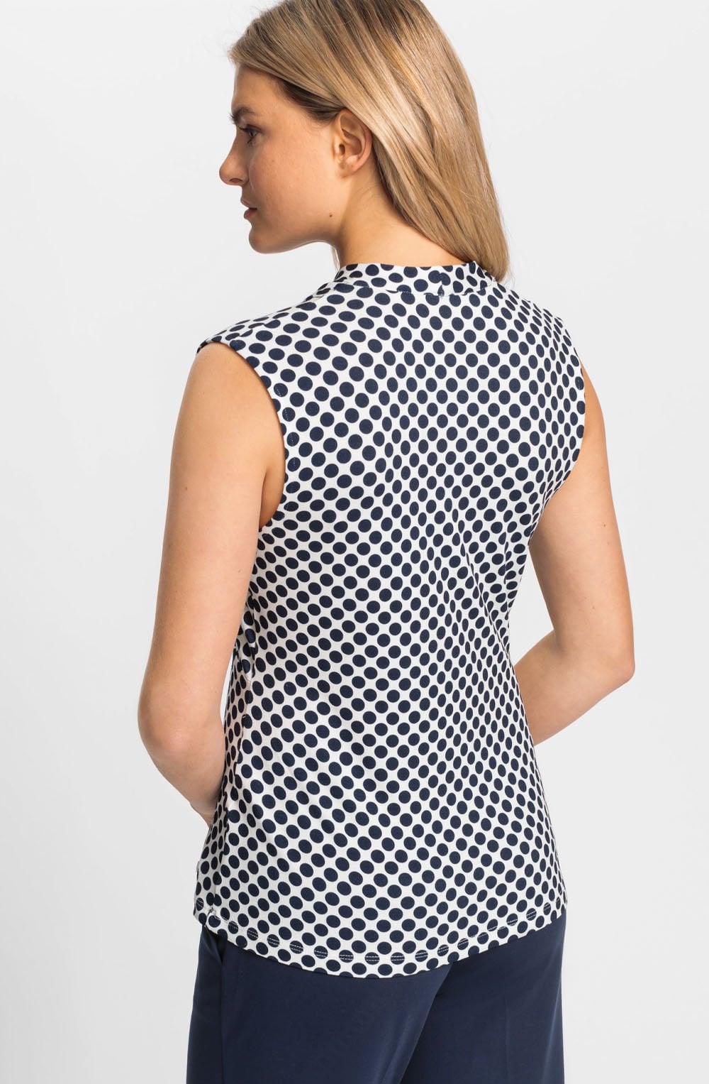Ink Blue Gathered Sleeveless Edda Top