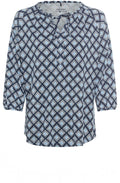 Ink Blue Geometric Print Hannah Top