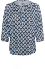 Ink Blue Geometric Print Hannah Top