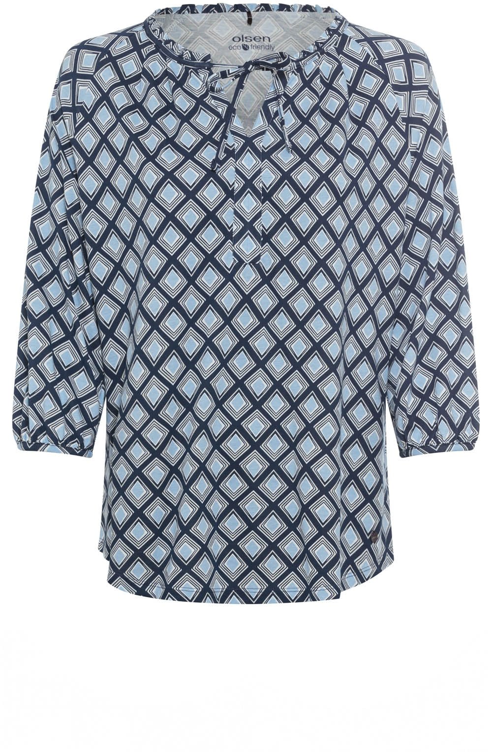 Ink Blue Geometric Print Hannah Top