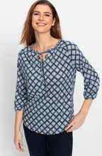 Ink Blue Geometric Print Hannah Top