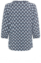 Ink Blue Geometric Print Hannah Top