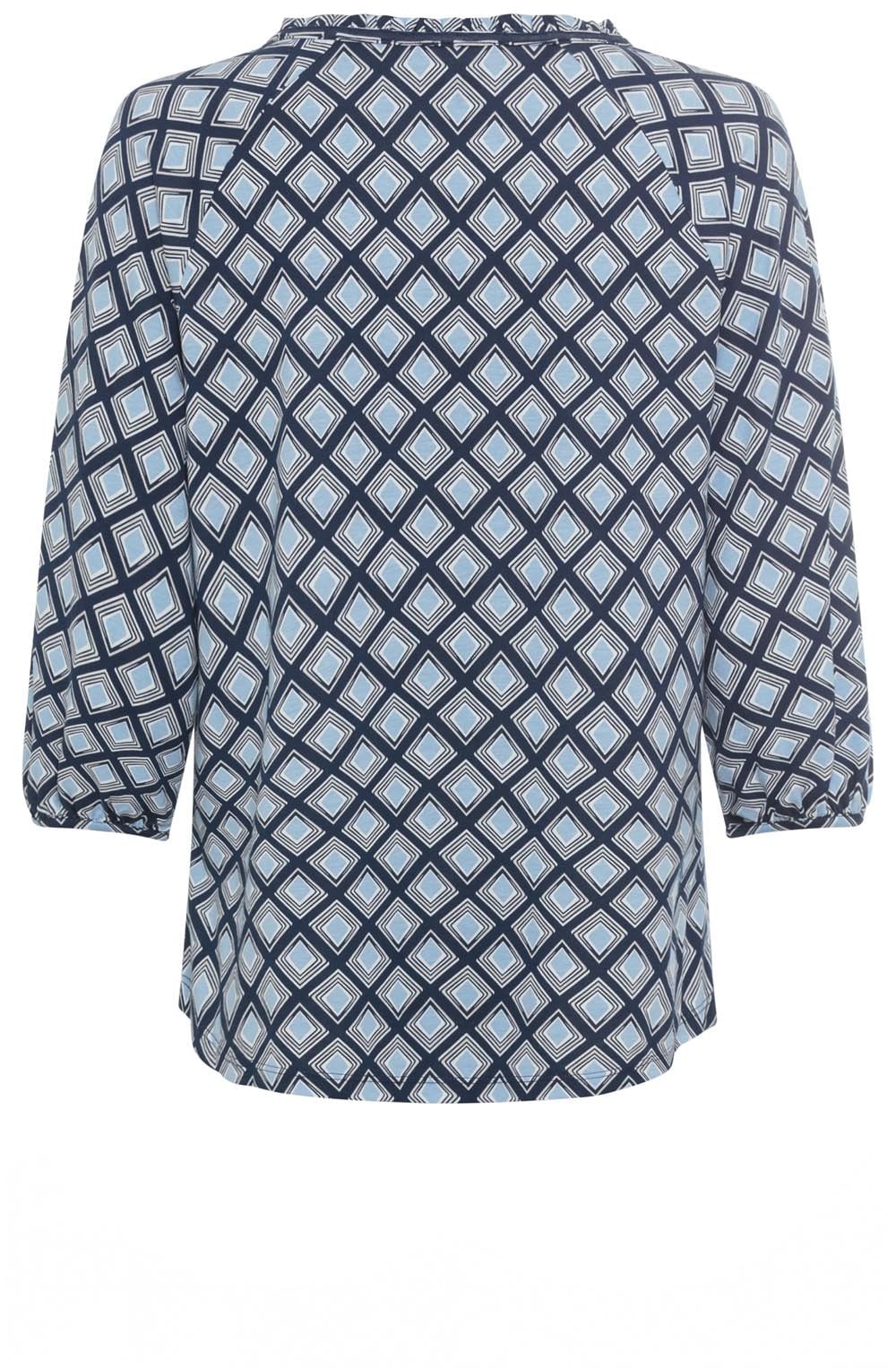 Ink Blue Geometric Print Hannah Top