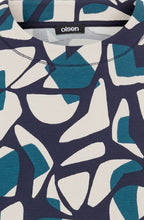 Ink Blue Graphic Print Ribbed Henny Top