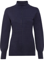 Ink Blue High Neck Sparkle Jumper