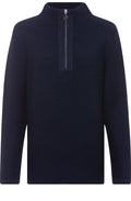 Ink Blue Horizontal Ribbed Jumper