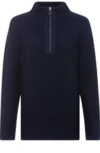 Ink Blue Horizontal Ribbed Jumper