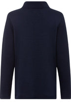 Ink Blue Horizontal Ribbed Jumper